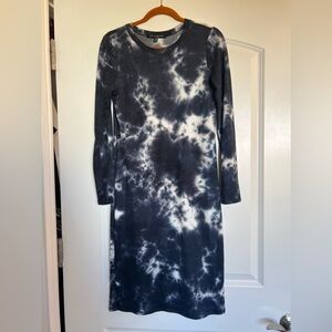 One Clothing tie dye midi dress navy size xs